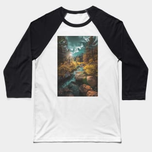 Comanche Peak Wilderness Stream in Autumn Baseball T-Shirt